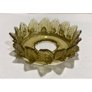 Antique Bobeche Chandelier Replacement Part Murano Glass acanthus leaf amber gre